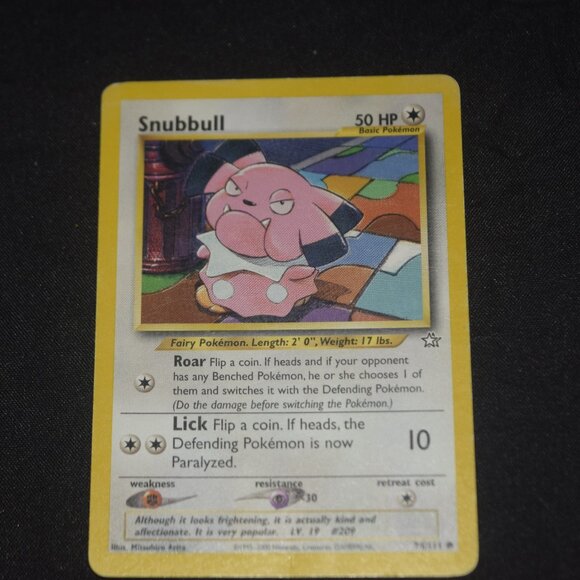 Pokemon Card: Neo Genesis 1st Edition Common: Snubbull 74/111 - Picture 1 of 6